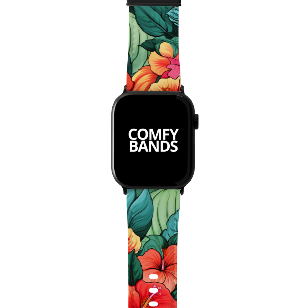 Bright Hibiscus Floral Series Band For Apple Watch