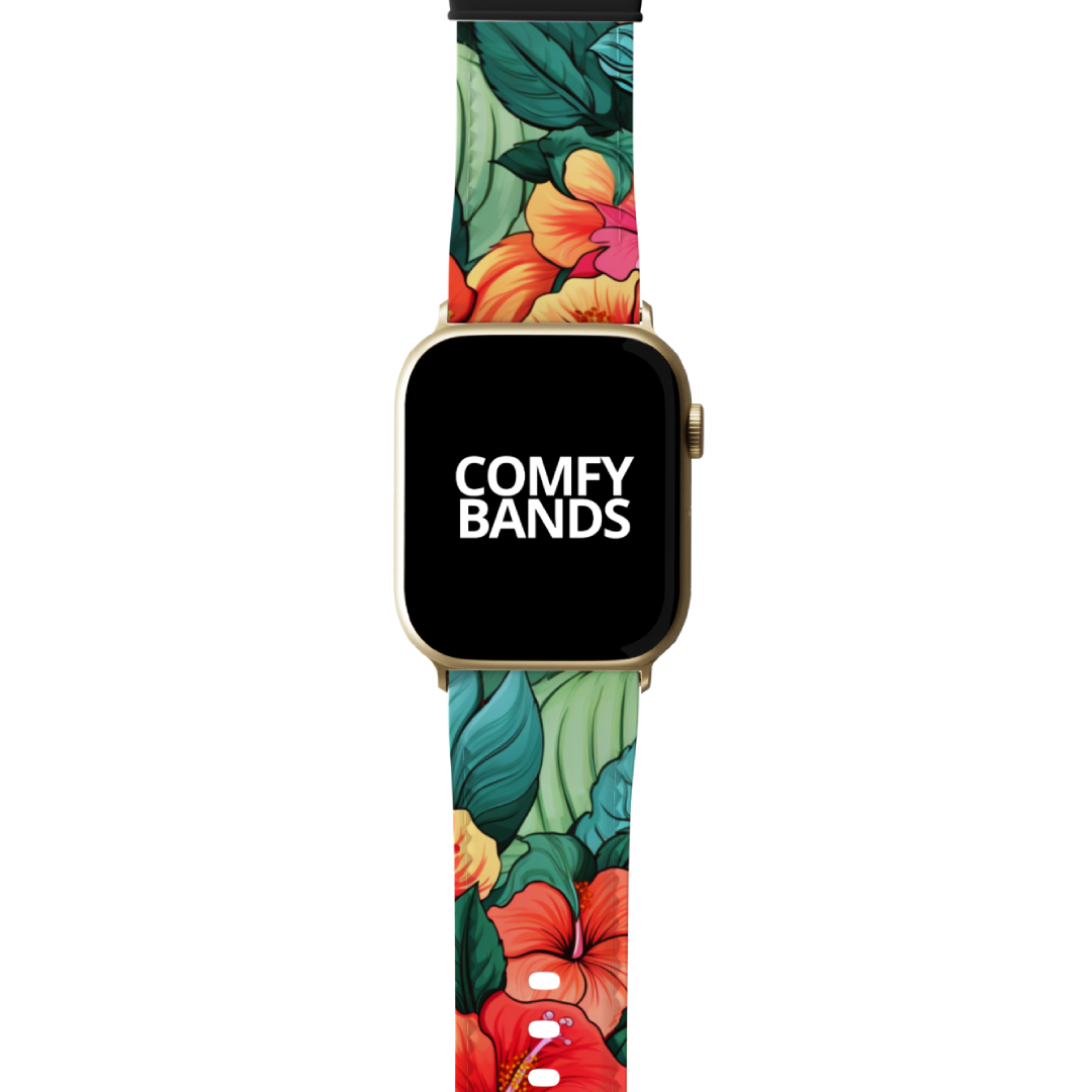 Bright Hibiscus Floral Series Band For Apple Watch