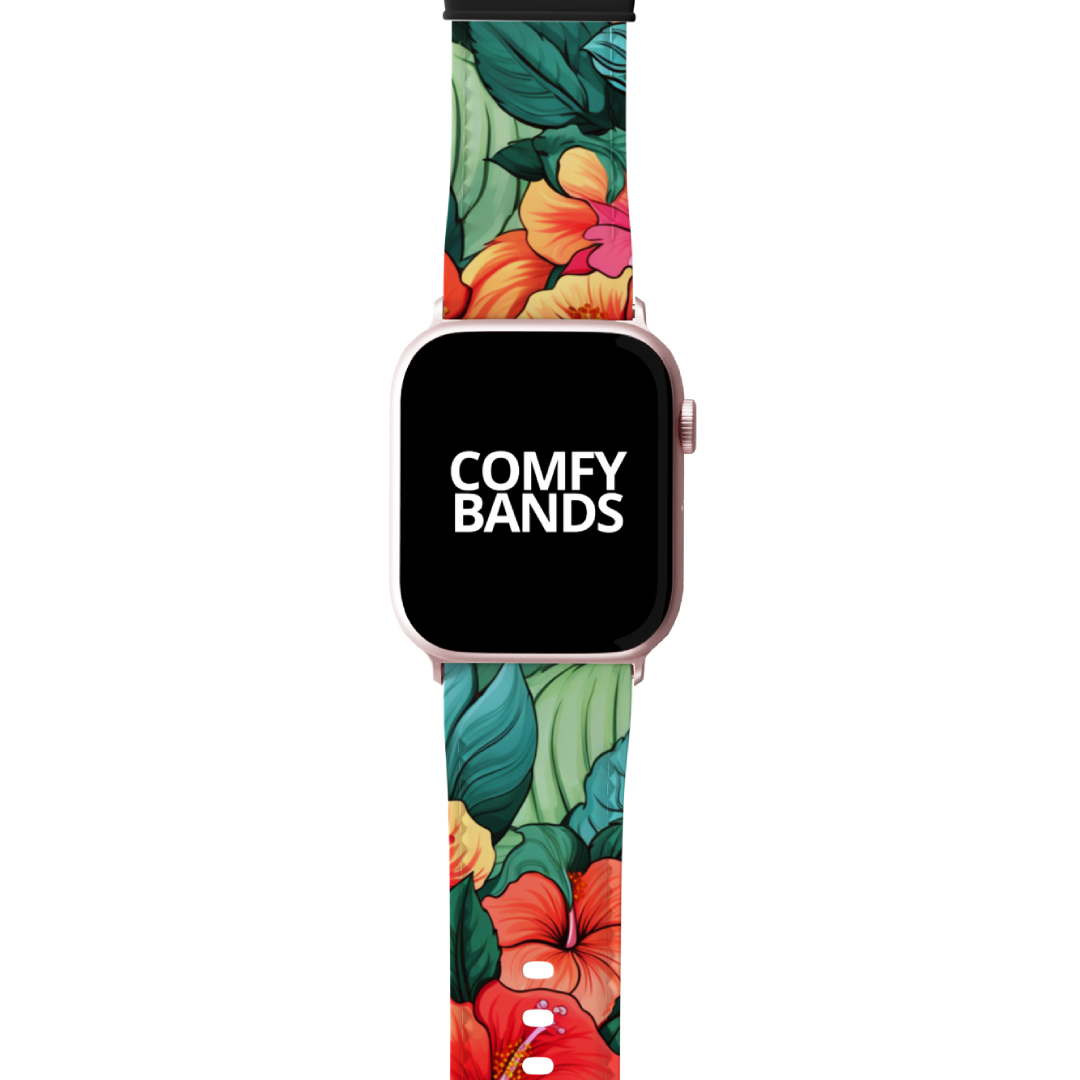 Bright Hibiscus Floral Series Band For Apple Watch