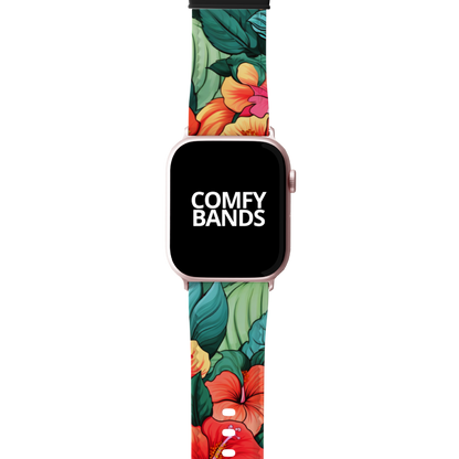 Bright Hibiscus Floral Series Band For Apple Watch