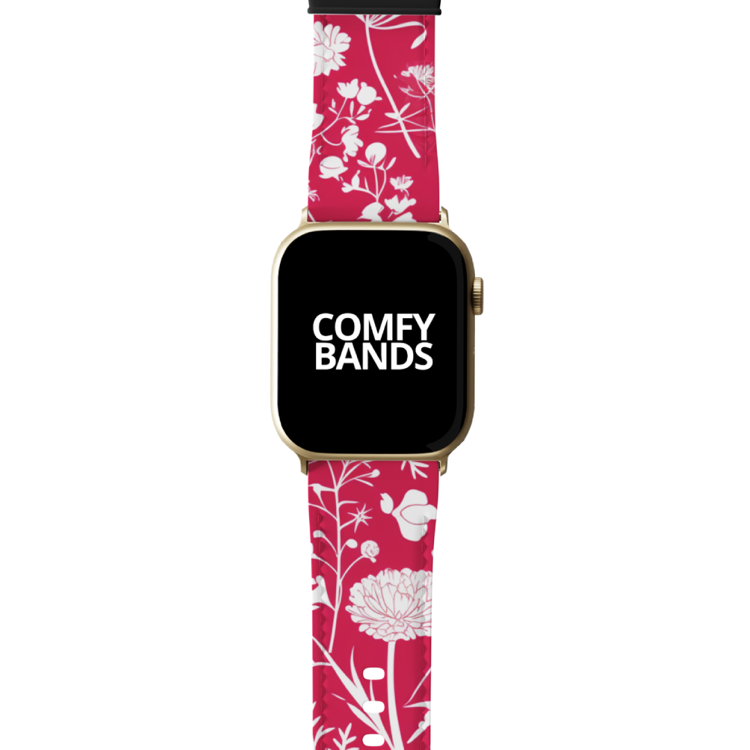 Pink Botanical Floral Series Band For Apple Watch