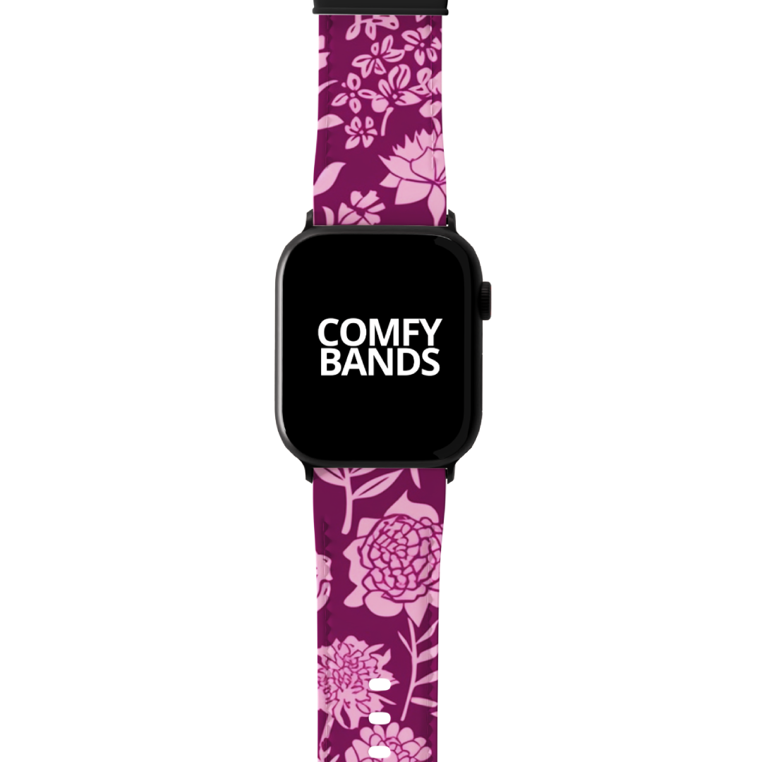 Purple & Pink Botanical Floral Series Band For Apple Watch