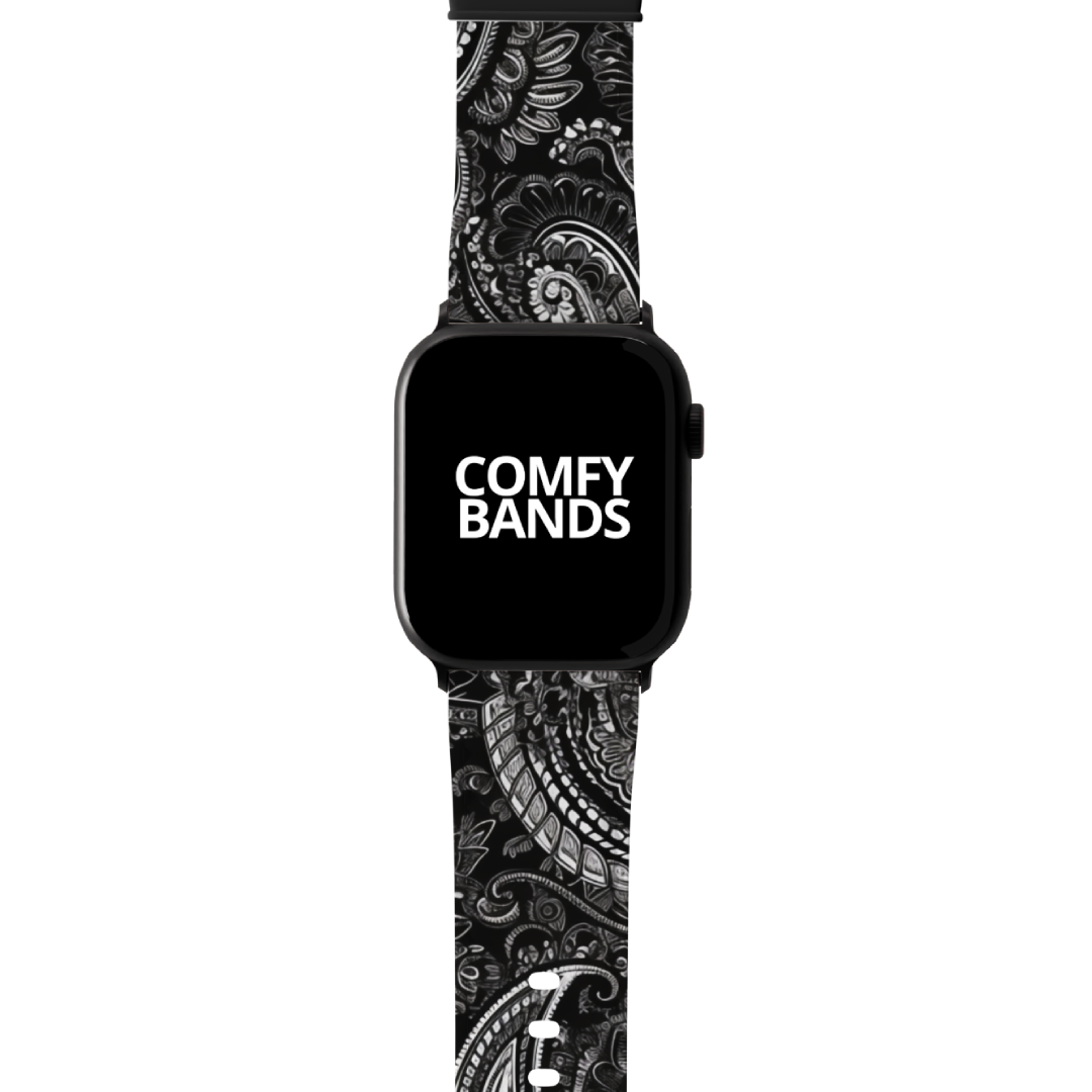 Black Paisley Series Band For Apple Watch