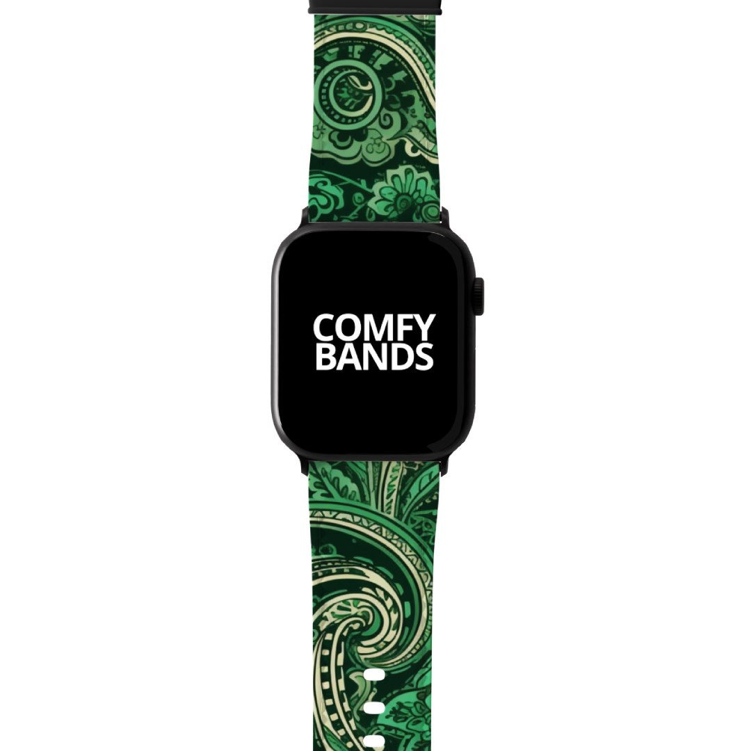 Green Paisley Series Band For Apple Watch