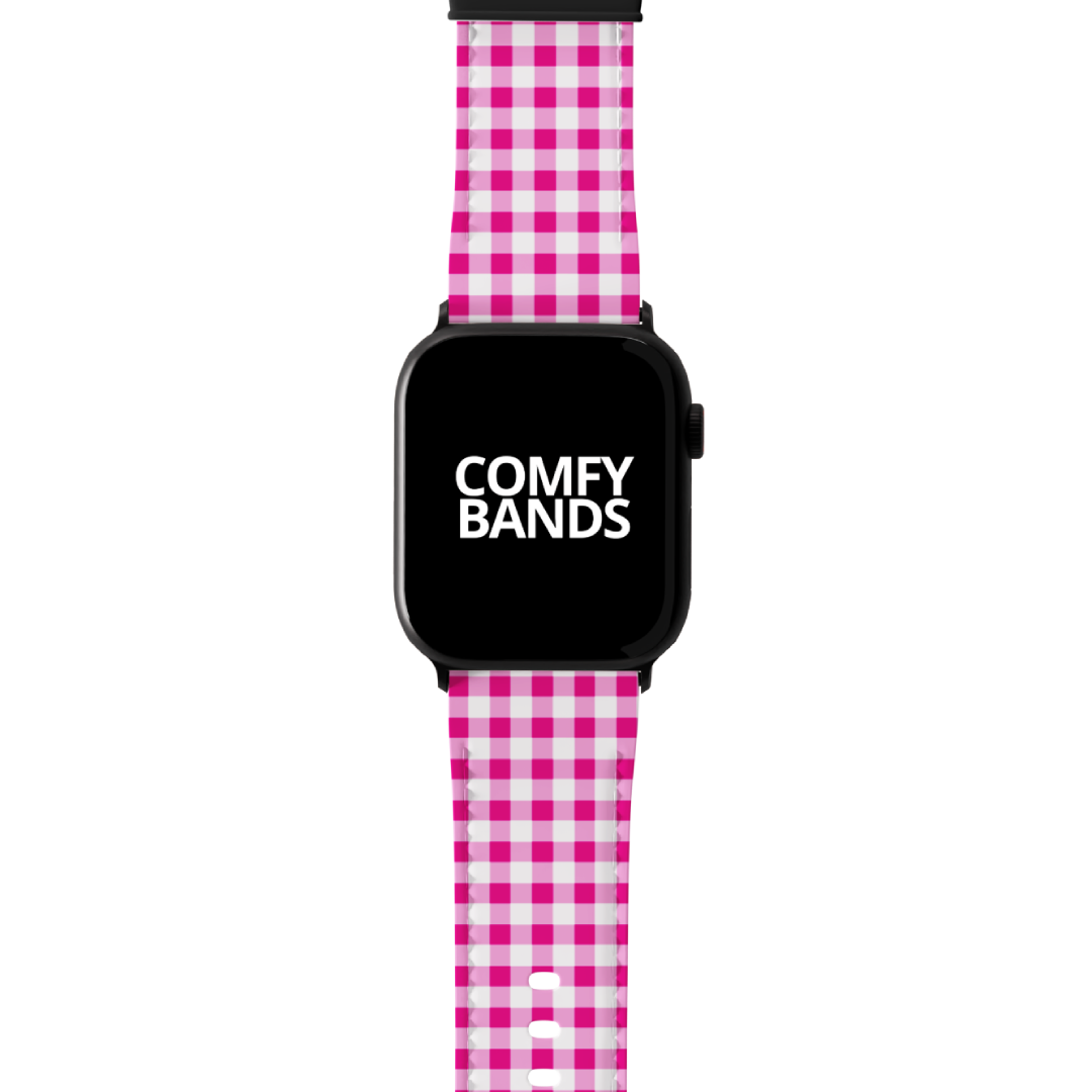 Pink & White Plaid Series Band For Apple Watch