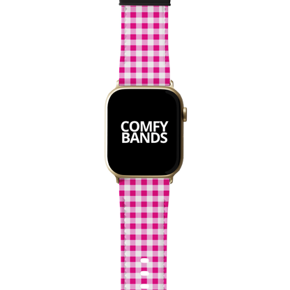 Pink & White Plaid Series Band For Apple Watch