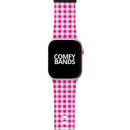 Pink & White Plaid Series Band For Apple Watch