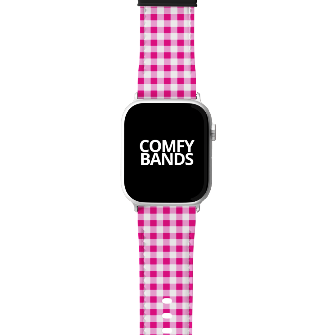 Pink & White Plaid Series Band For Apple Watch