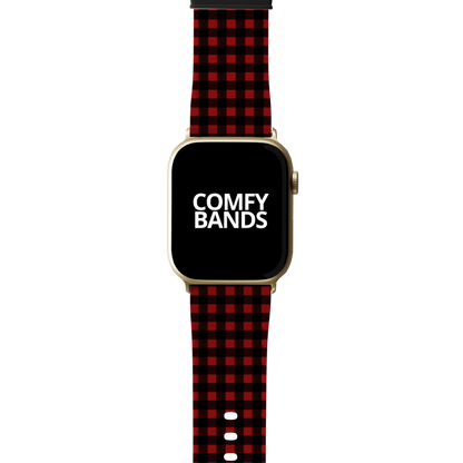 Red & Black Plaid Series Band For Apple Watch