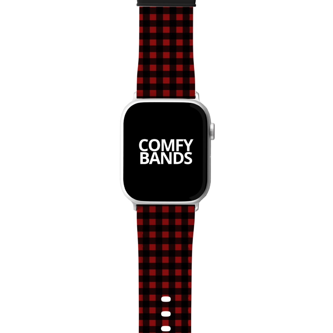 Red & Black Plaid Series Band For Apple Watch