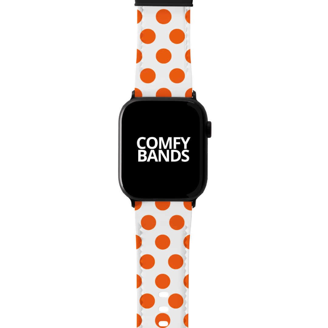 Orange & White Dot Series Band For Apple Watch