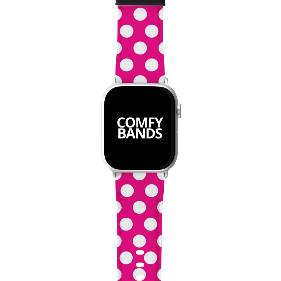 White & Pink Dot Series Band For Apple Watch